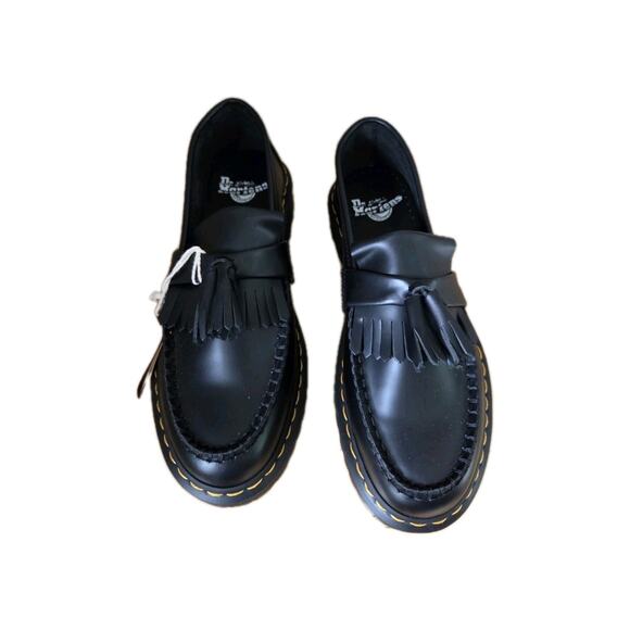 NWOB Doc Martens Black Leather Adrian Quad Tassel Loafers Men's 8/ Wns 9 - Picture 1 of 7